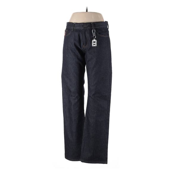 nwot Les Bons Gars Dark Denim Logo Straight Leg Jeans Small (32 X 34.5) - Picture 2 of 6